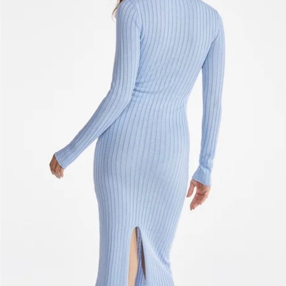 JustFab Blue Ribbed Polo  Dress